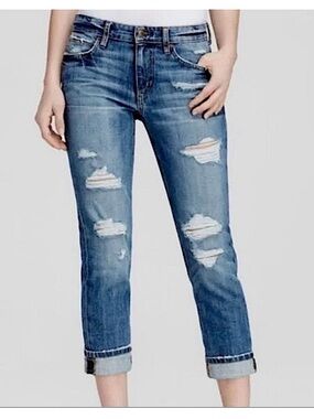 Joe's Jeans THE BILLIE CROP boyfriend distressed slim cropped jeans